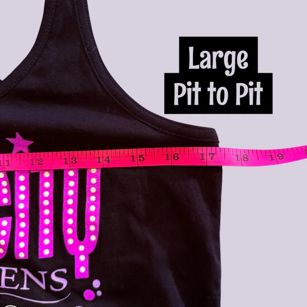 NWT SINCITY SIRENS - FEELING LUCKY? LAS VEGAS LONGBODY RACERBACK TANK PURPLE - Picture 8 of 12